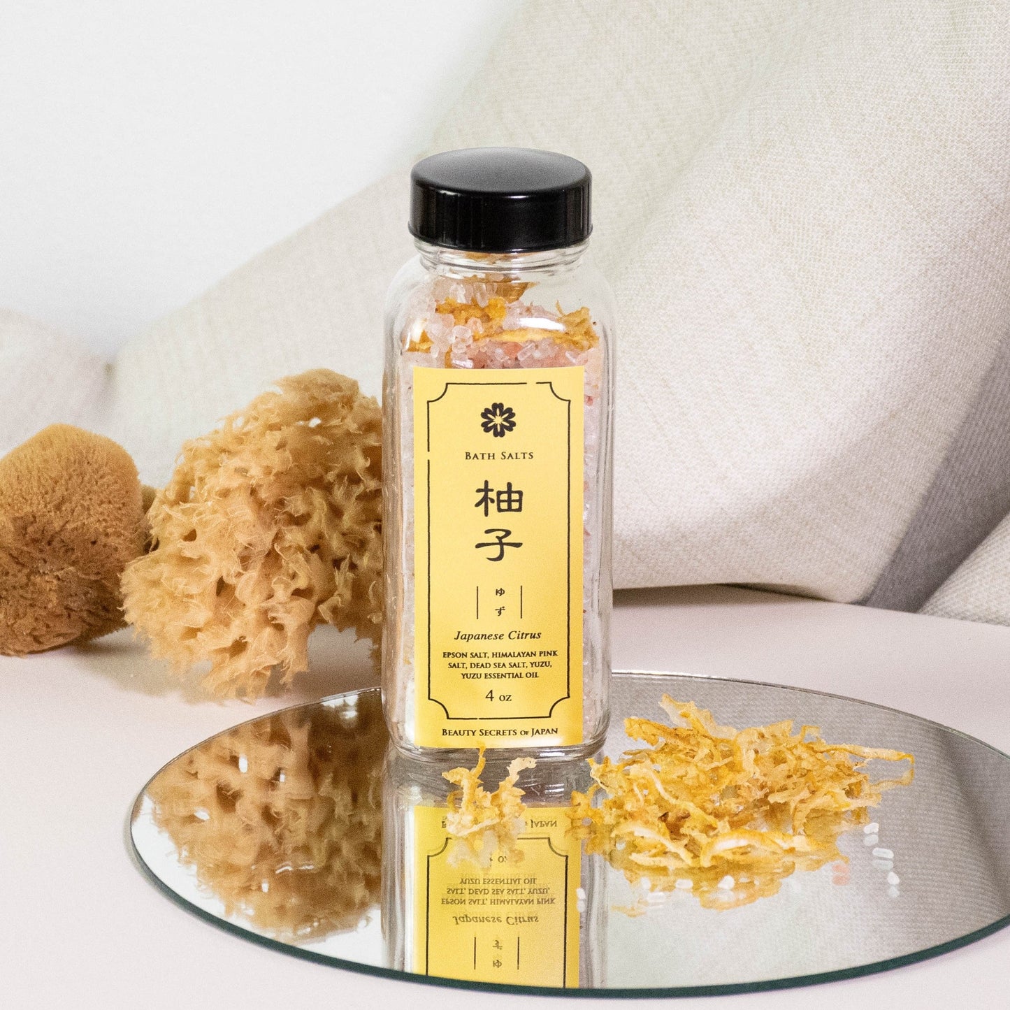 Sels de bain roses de l'Himalaya Yuzu